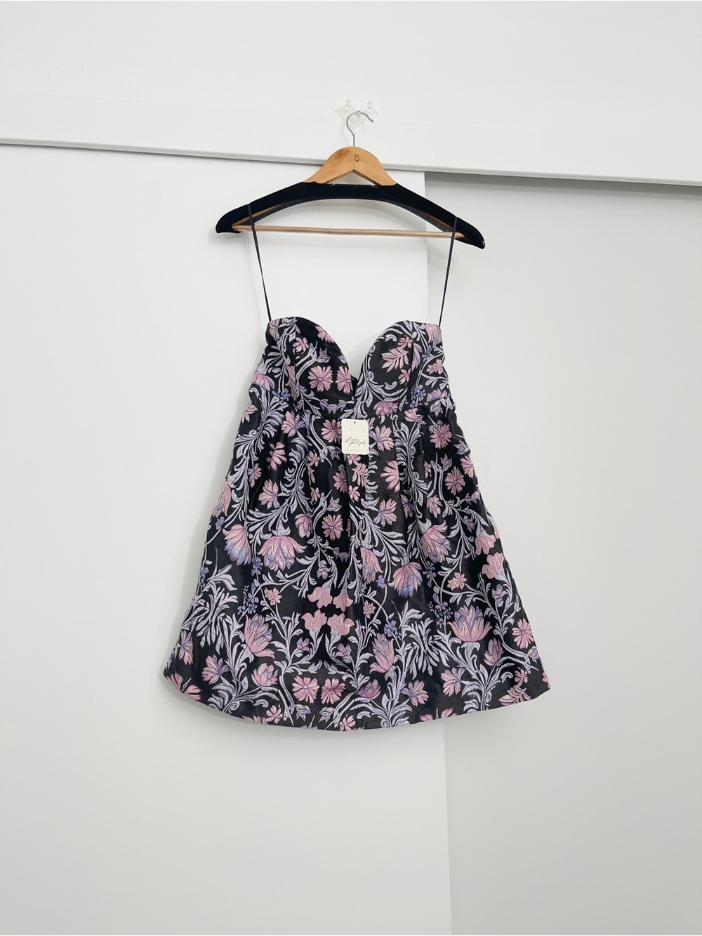 NWT Free People Strapless Floreo Floral Jacquard Cocktail Mini Dress Size 12